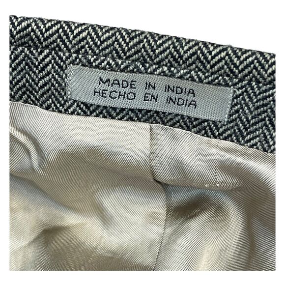 Stafford Sports Coat Men's 40R Gray 100% Wool Herringbone Notch Single Breasted - Picture 10 of 10